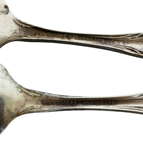 Wm Rogers Oneida Chalice Harmony Silverplate Baby Child Feeding Set Spoon Fork - Picture 4 of 4